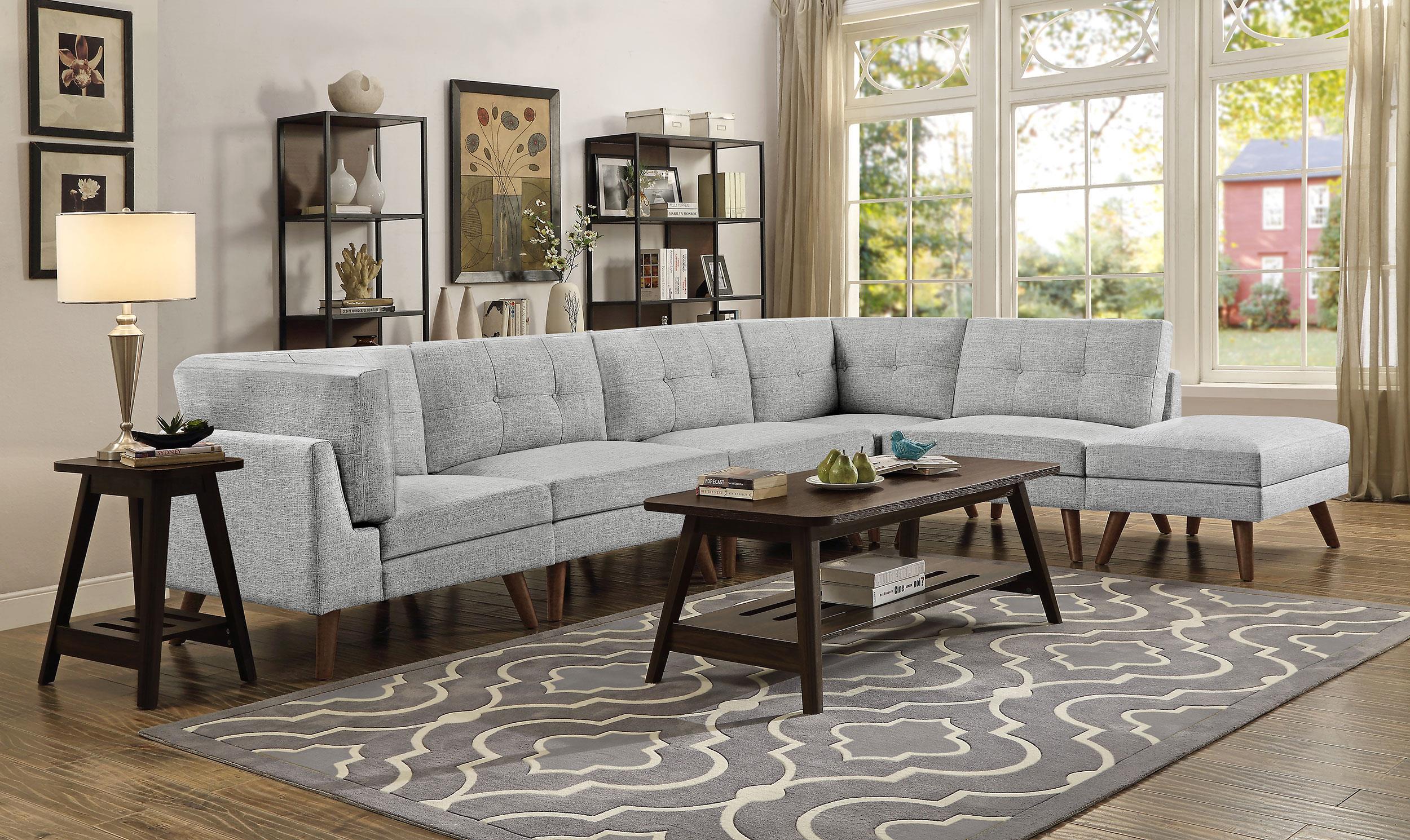 Churchill 6-piece Upholstered Modular Sectional Sofa Grey