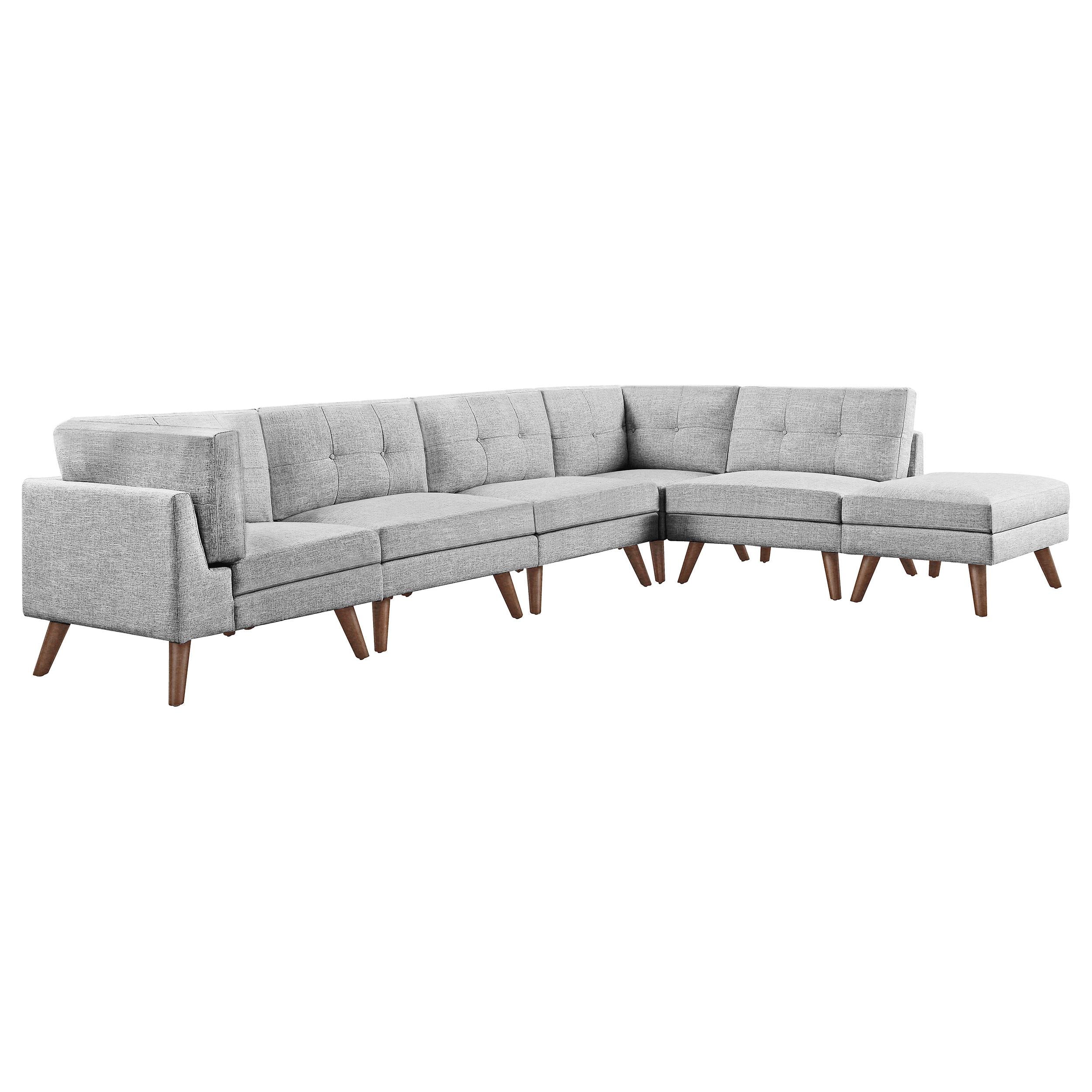 Churchill 6-piece Upholstered Modular Sectional Sofa Grey