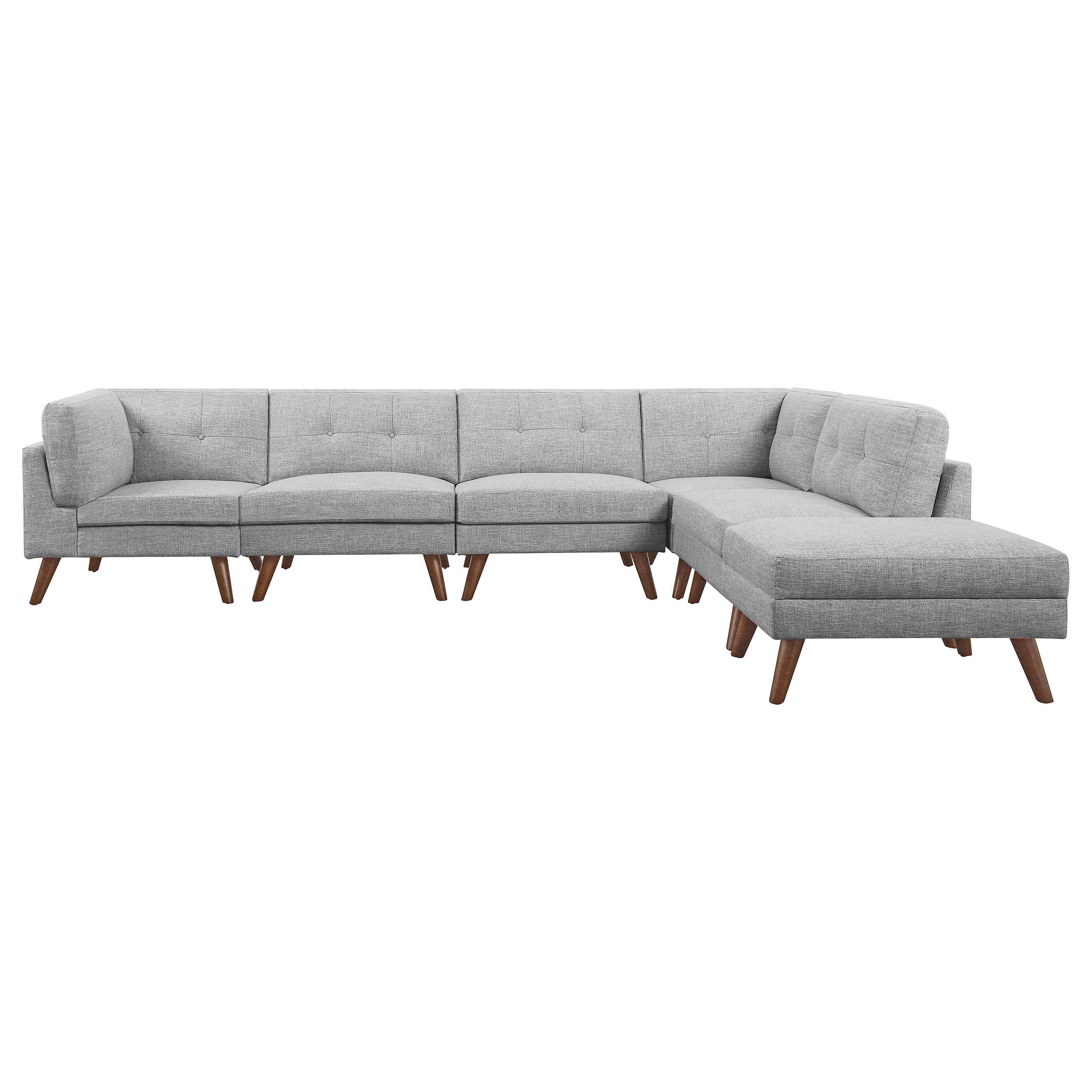 Churchill 6-piece Upholstered Modular Sectional Sofa Grey