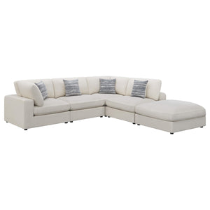 Sofá modular seccional tapizado Serene de 5 piezas en beige