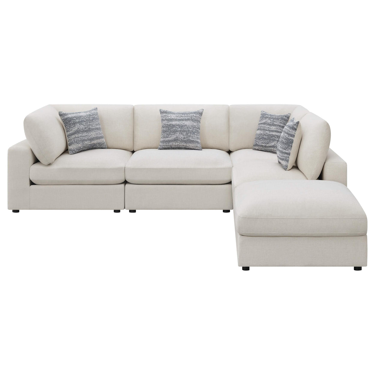 Sofá modular seccional tapizado Serene de 5 piezas en beige