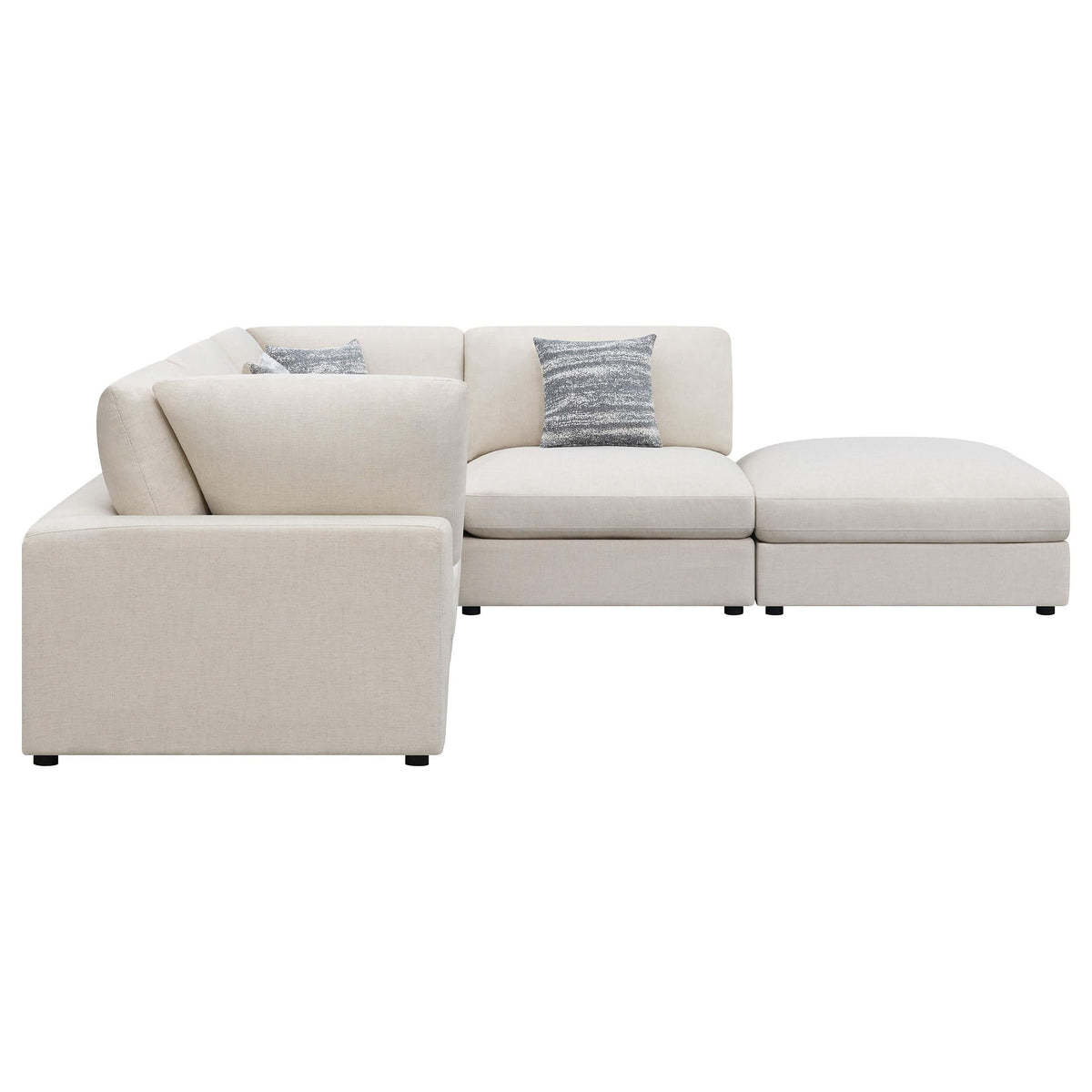 Sofá modular seccional tapizado Serene de 5 piezas en beige