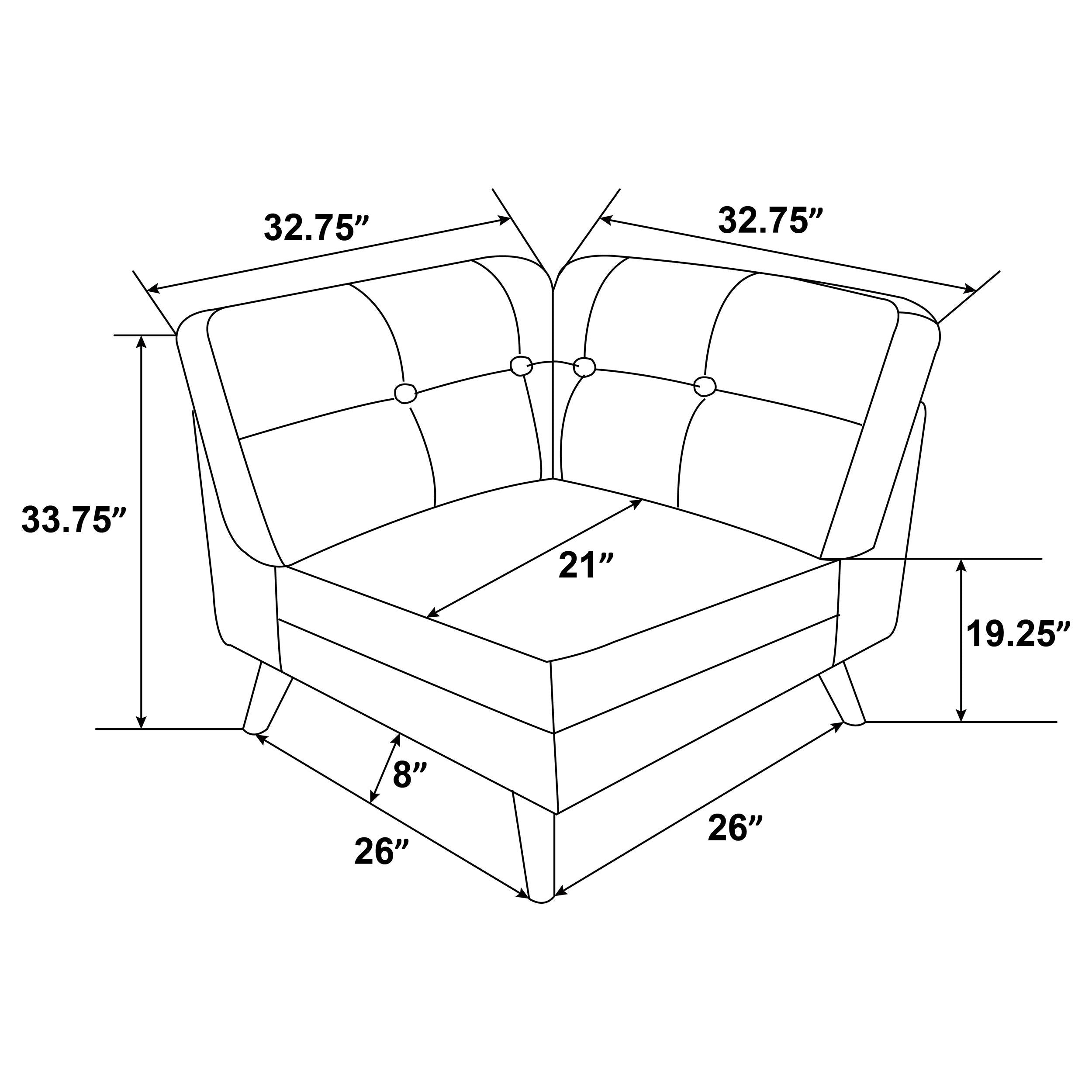 Churchill 5-piece Upholstered Modular Sectional Dark Grey