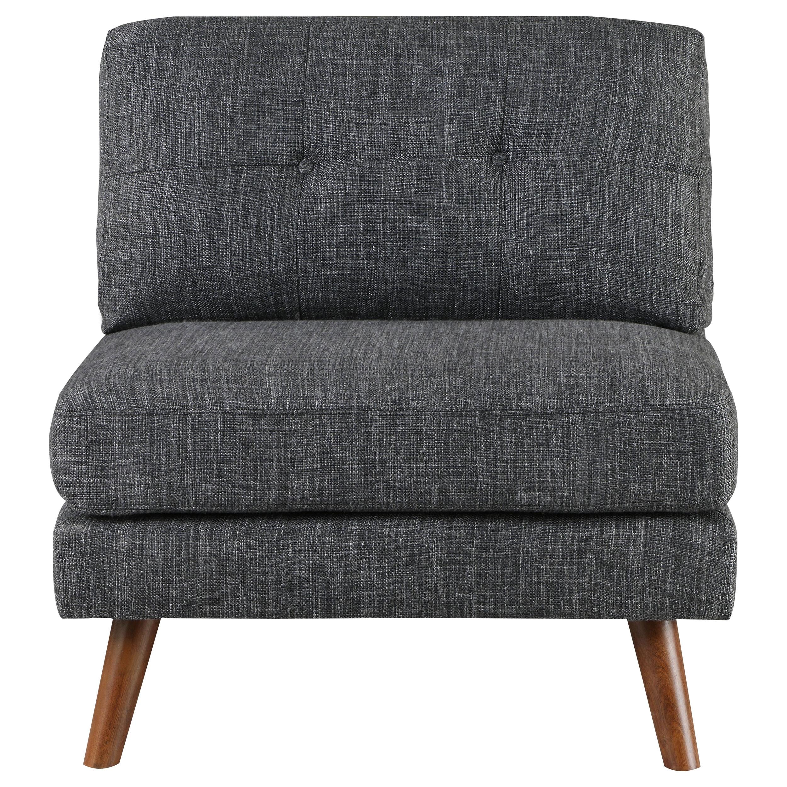 Churchill Upholstered Tufted Armless Chair Dark Grey