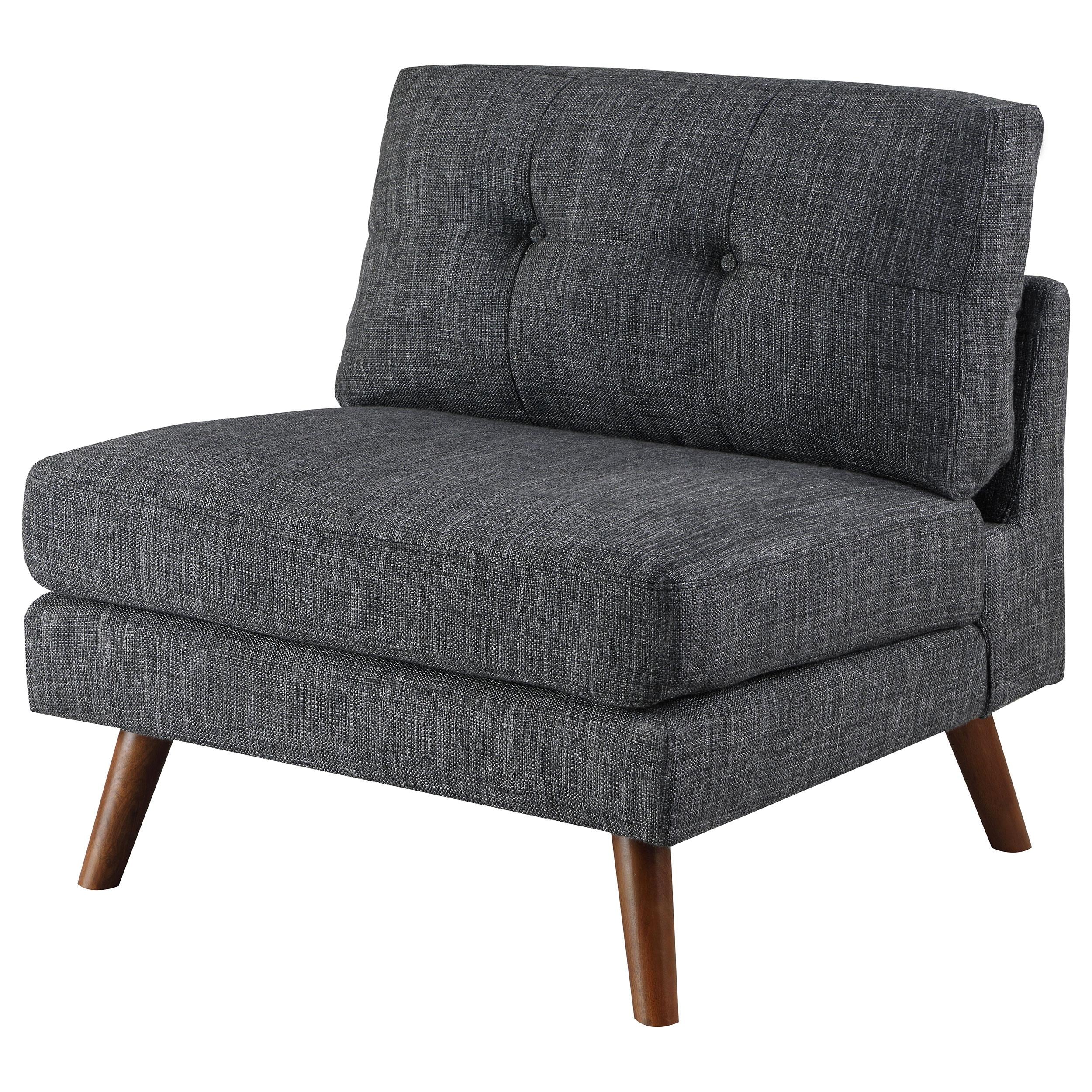 Churchill Upholstered Tufted Armless Chair Dark Grey