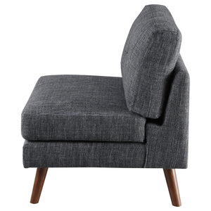 Silla Churchill tapizada sin brazos con capitoné, gris oscuro