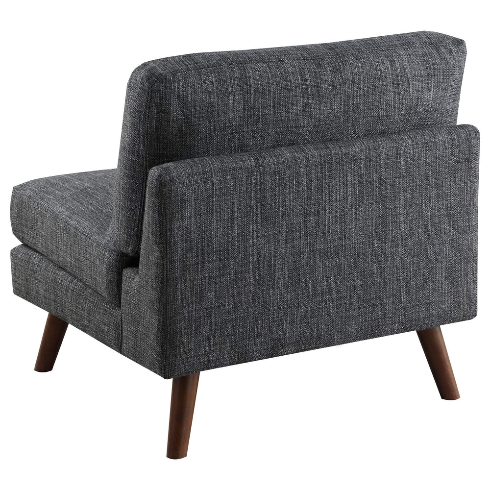 Silla Churchill tapizada sin brazos con capitoné, gris oscuro