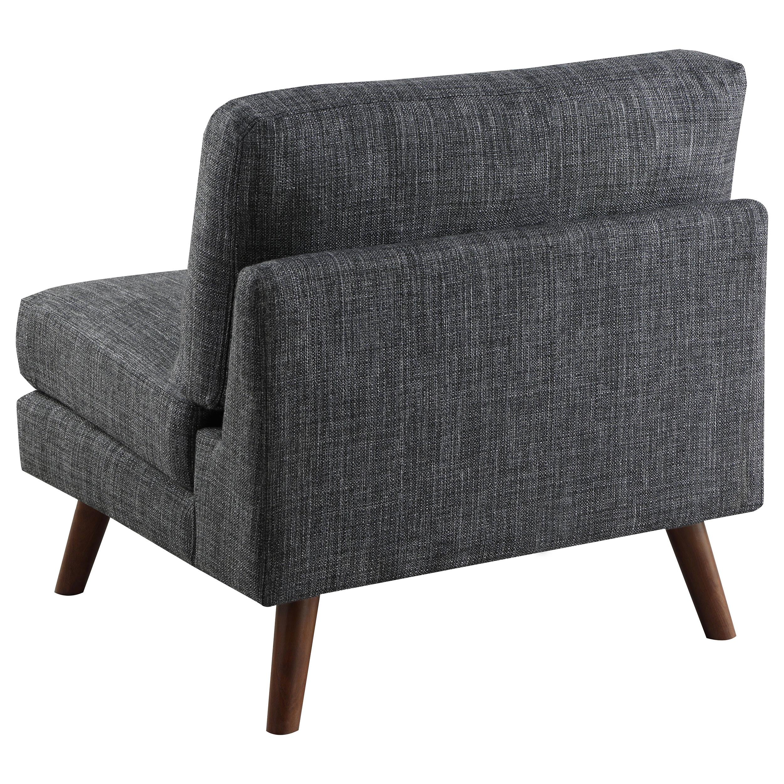 Churchill Upholstered Tufted Armless Chair Dark Grey