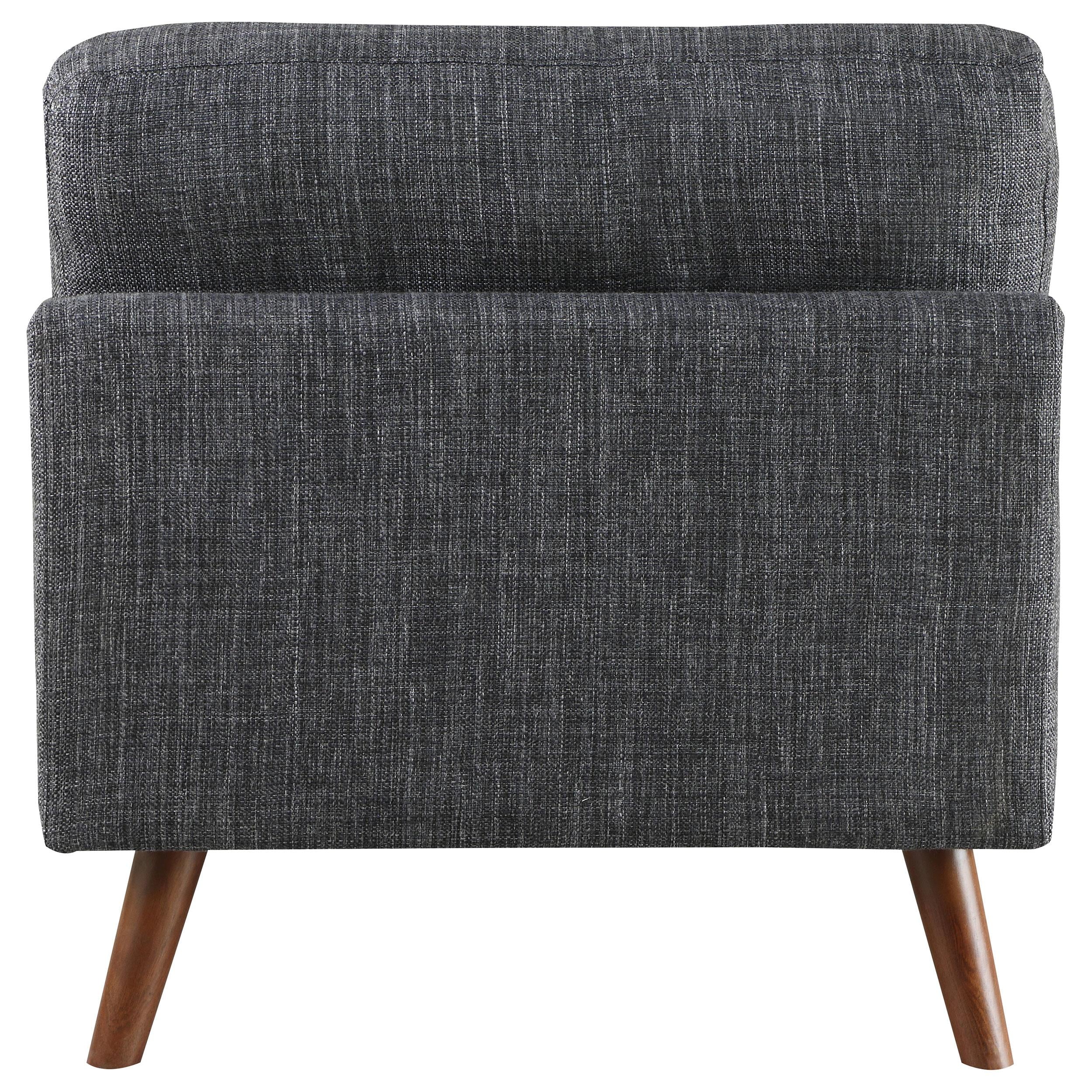 Churchill Upholstered Tufted Armless Chair Dark Grey