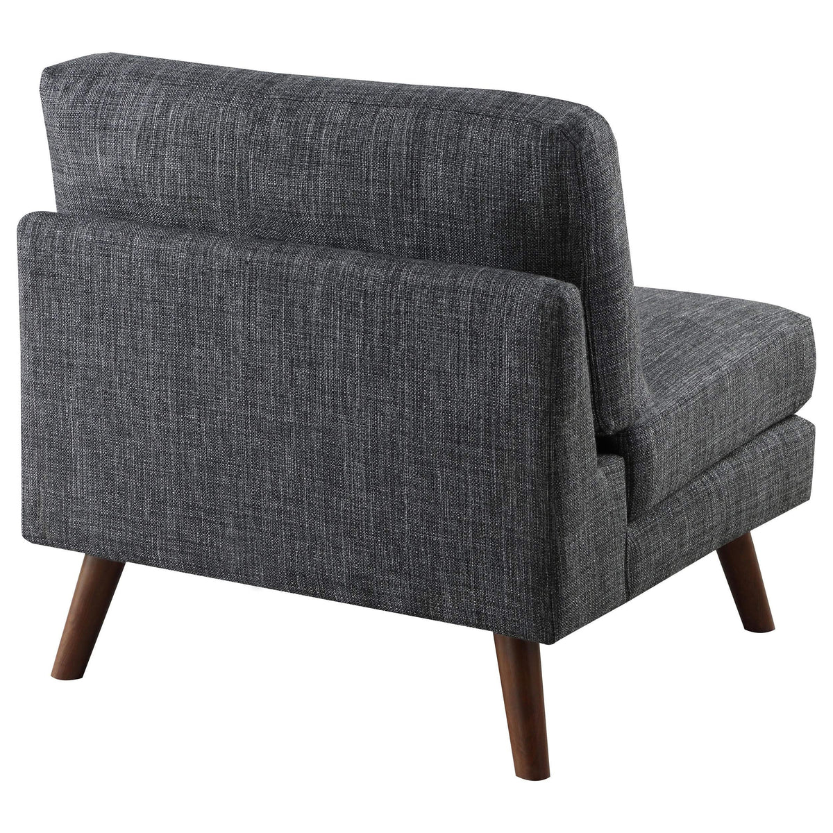 Silla Churchill tapizada sin brazos con capitoné, gris oscuro