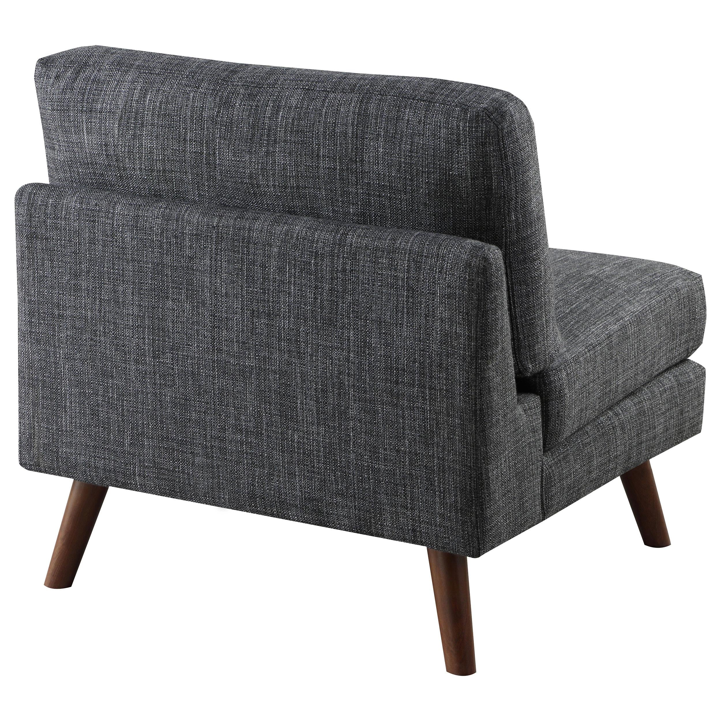 Churchill Upholstered Tufted Armless Chair Dark Grey