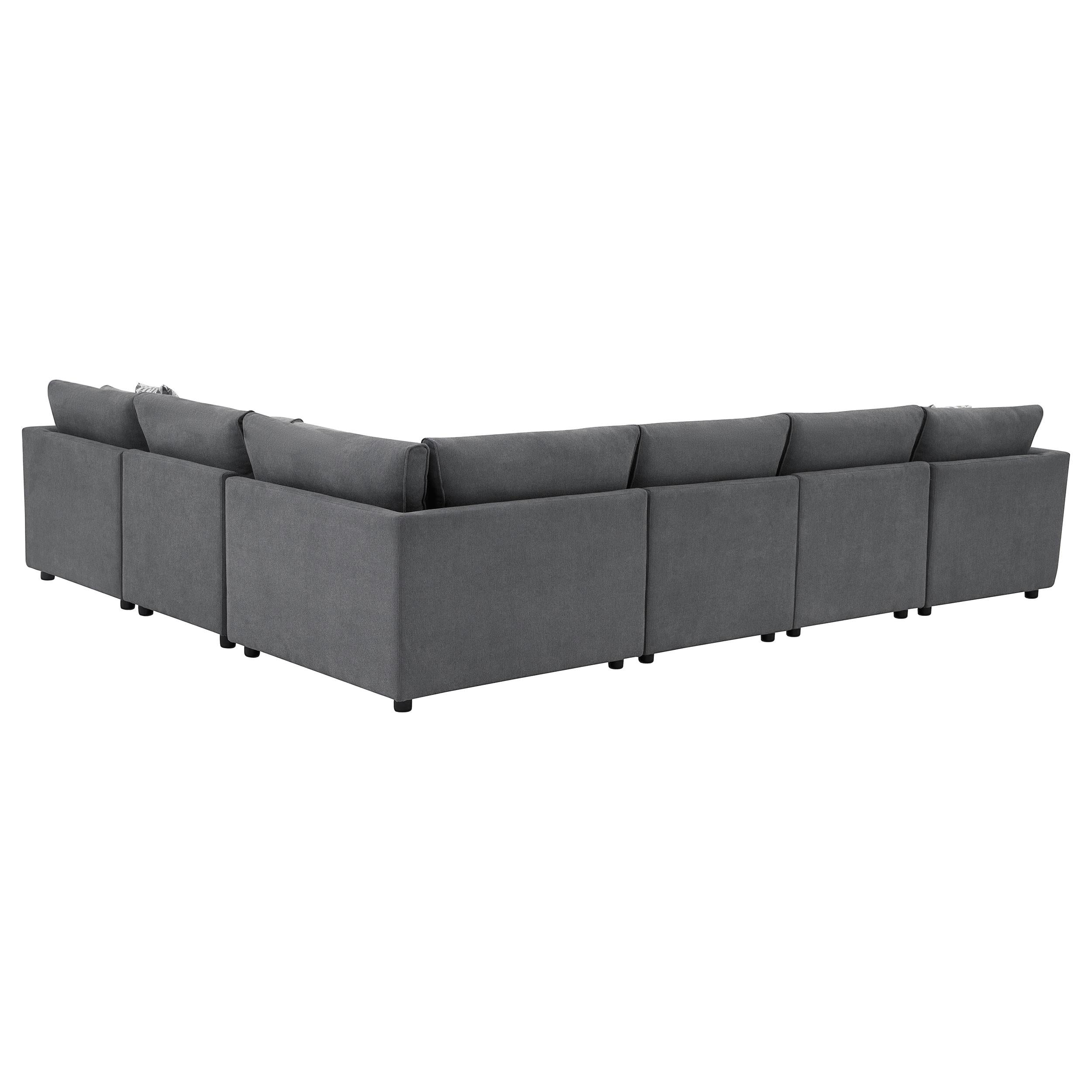 Seanna Cushion Back Upholstered Armless Chair Light and Dark Grey