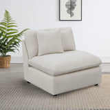 Silla Hobson tapizada sin brazos color marfil