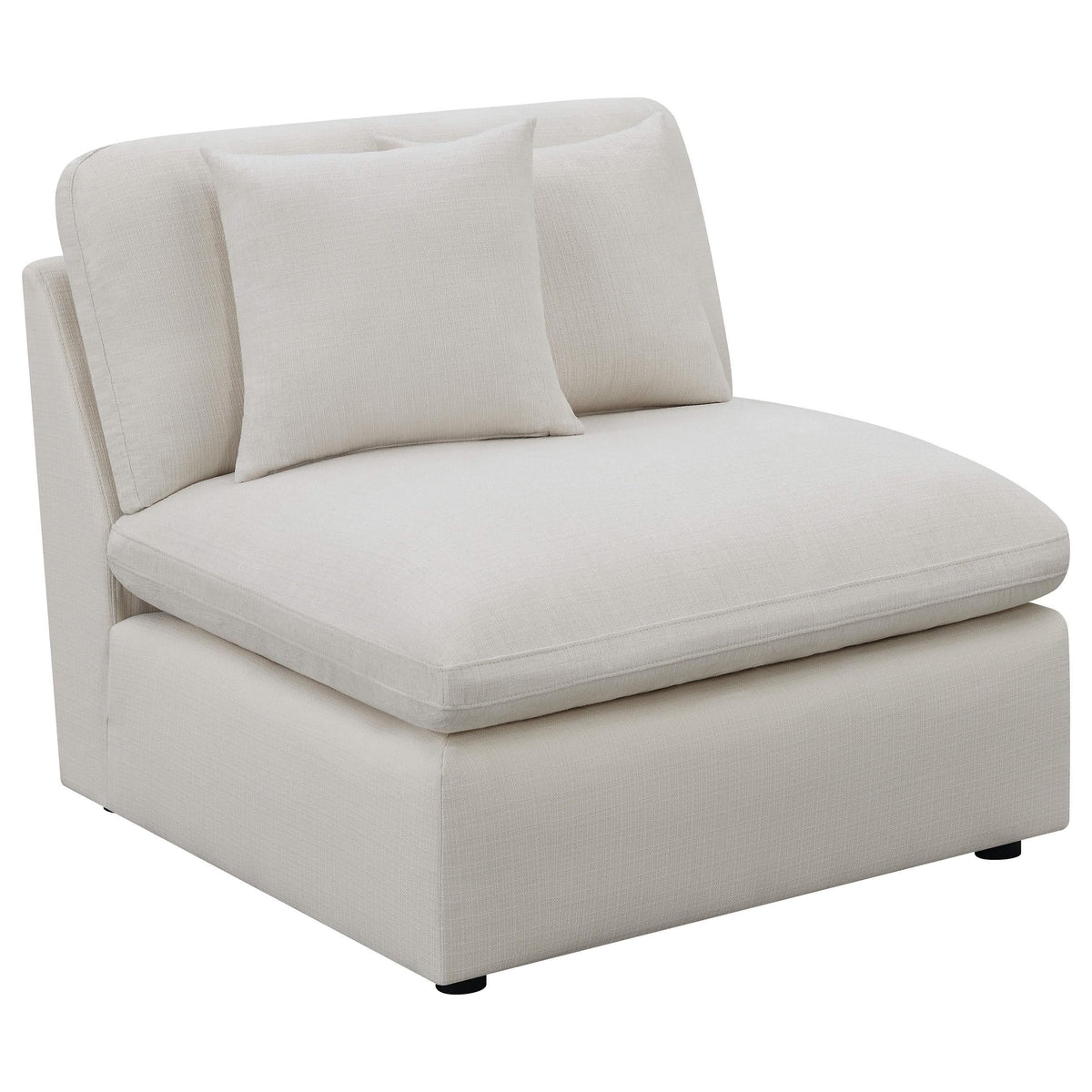 Silla Hobson tapizada sin brazos color marfil