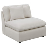 Silla Hobson tapizada sin brazos color marfil