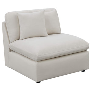 Silla Hobson tapizada sin brazos color marfil