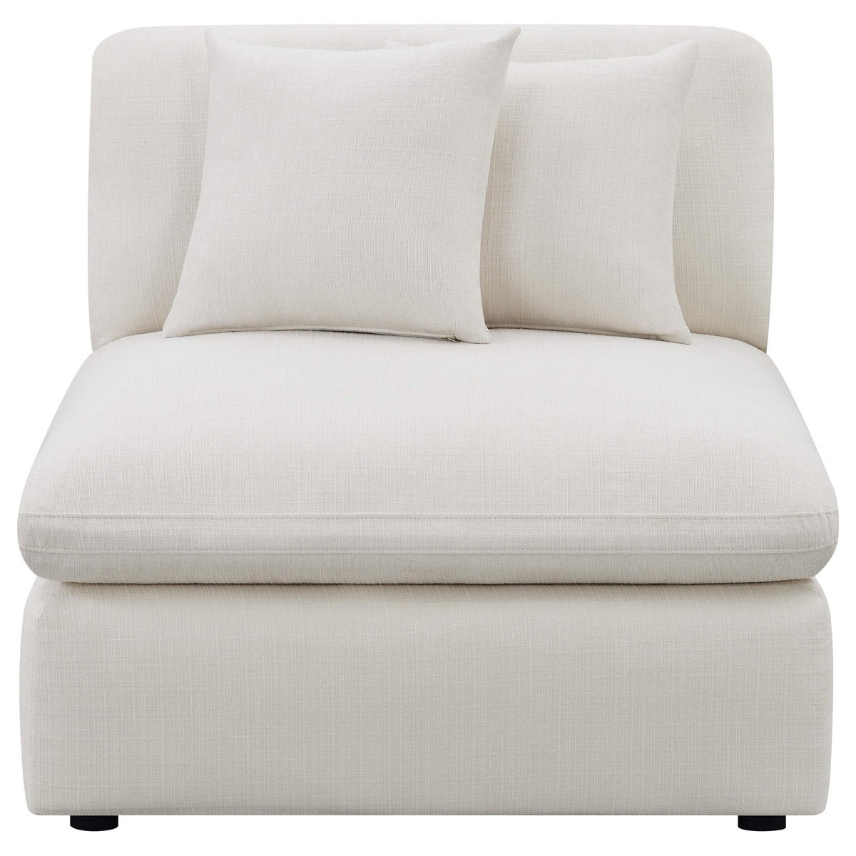Silla Hobson tapizada sin brazos color marfil