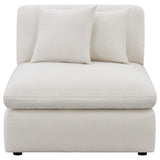 Silla Hobson tapizada sin brazos color marfil