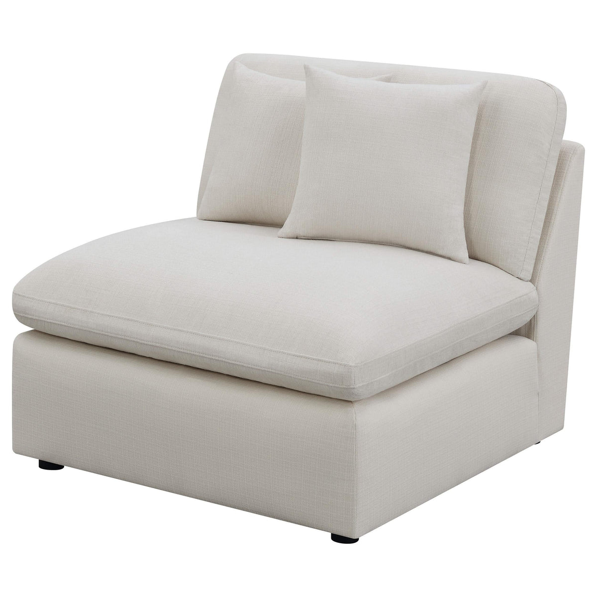 Silla Hobson tapizada sin brazos color marfil