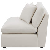 Silla Hobson tapizada sin brazos color marfil