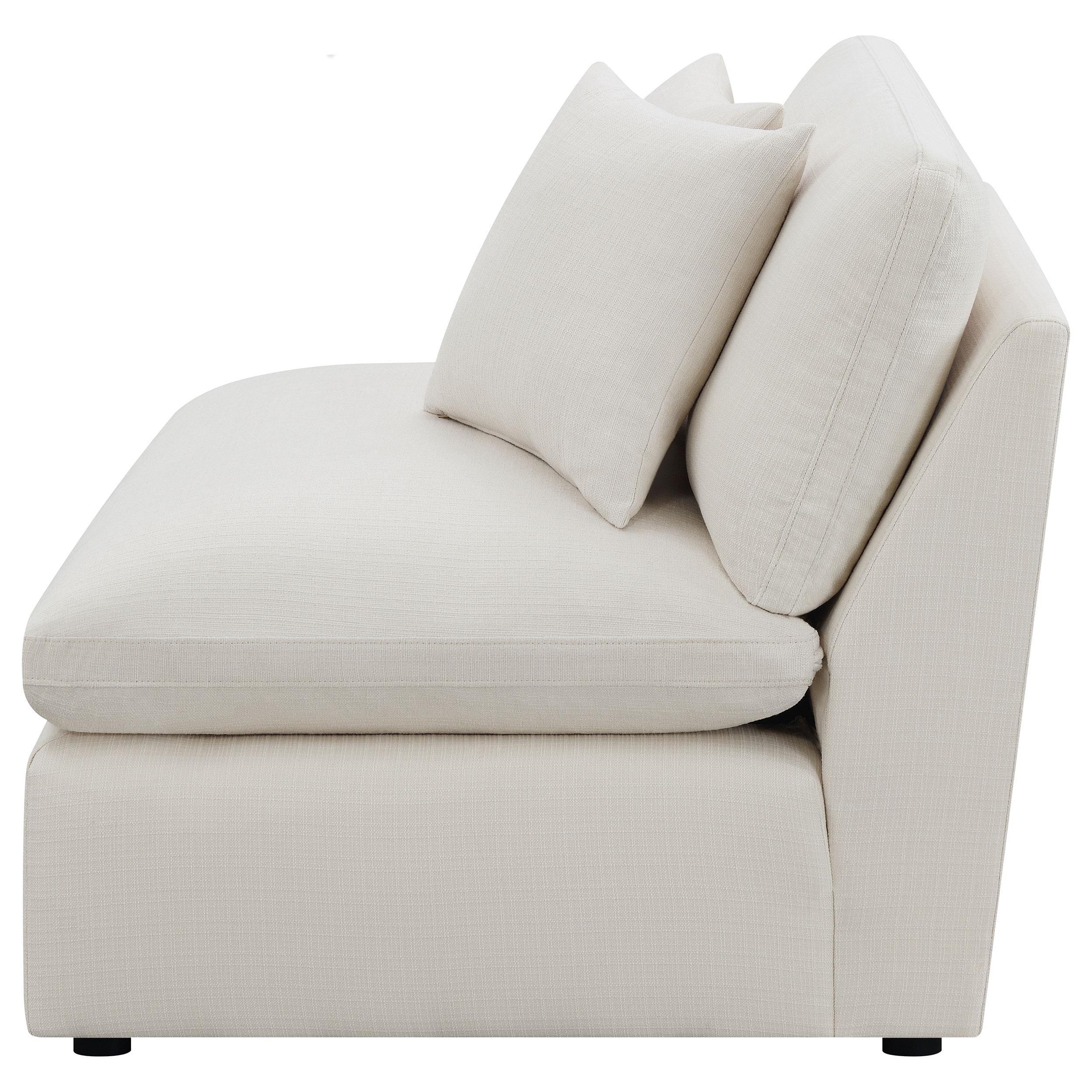 Hobson Upholstered Armless Chair Ivory