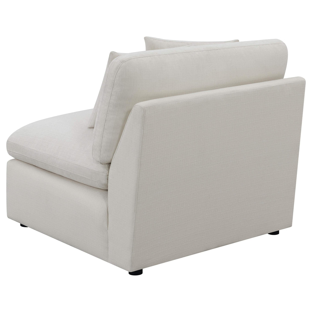 Silla Hobson tapizada sin brazos color marfil