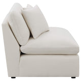 Silla Hobson tapizada sin brazos color marfil