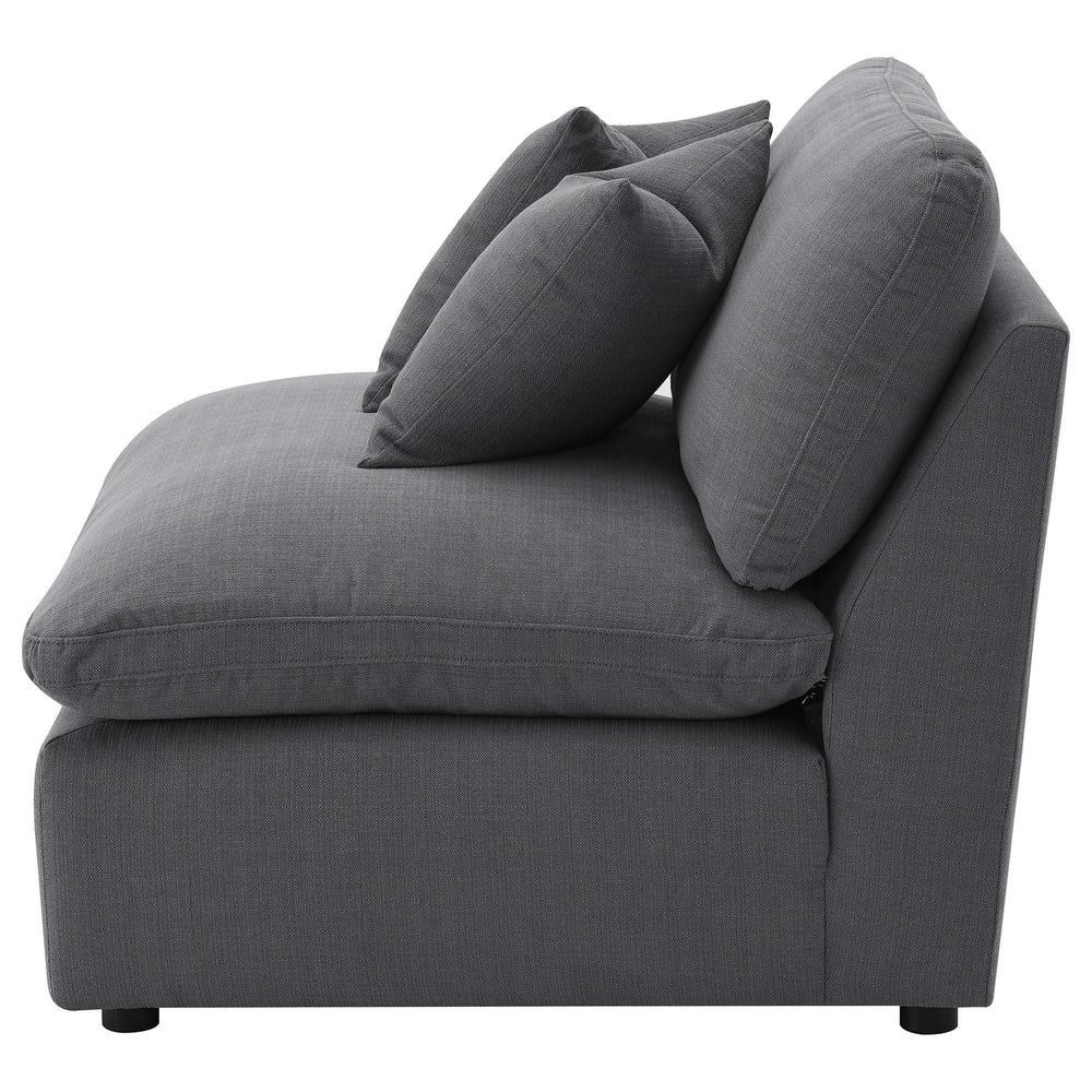 Silla Hobson tapizada sin brazos color carbón