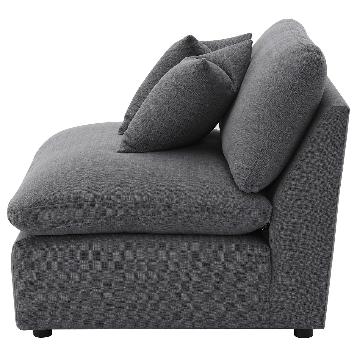 Silla Hobson tapizada sin brazos color carbón