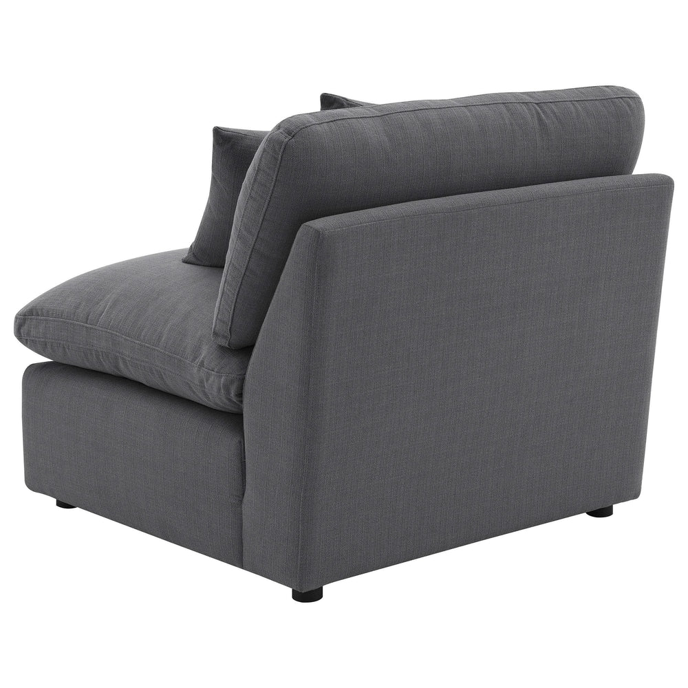 Silla Hobson tapizada sin brazos color carbón