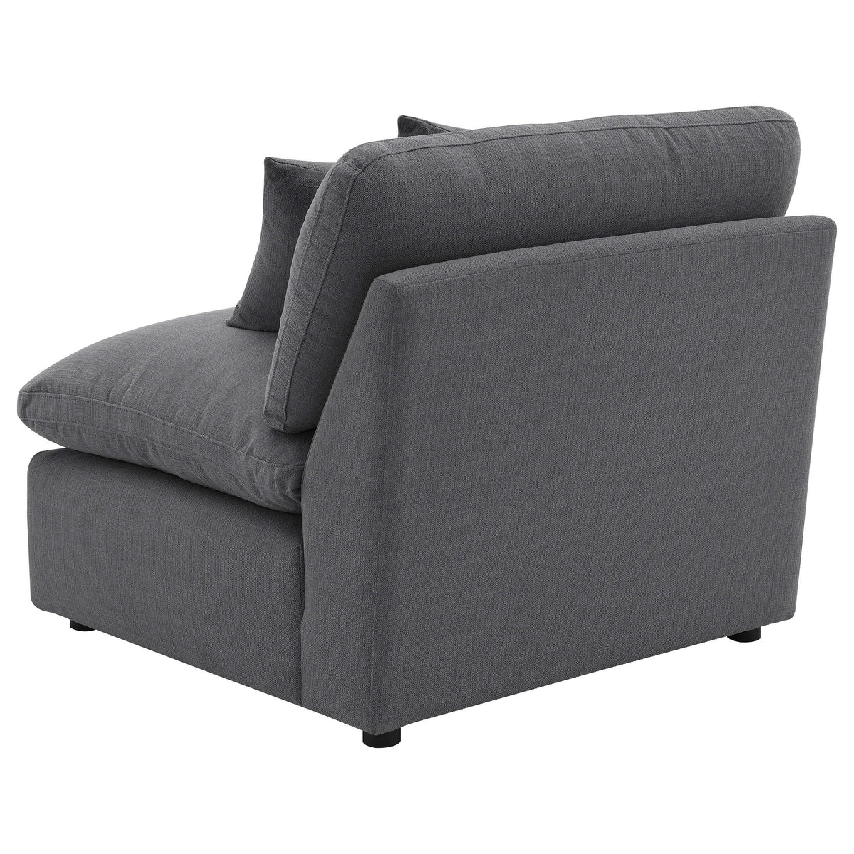 Silla Hobson tapizada sin brazos color carbón