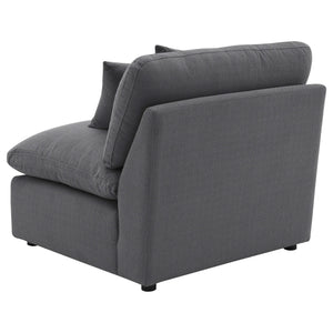 Silla Hobson tapizada sin brazos color carbón