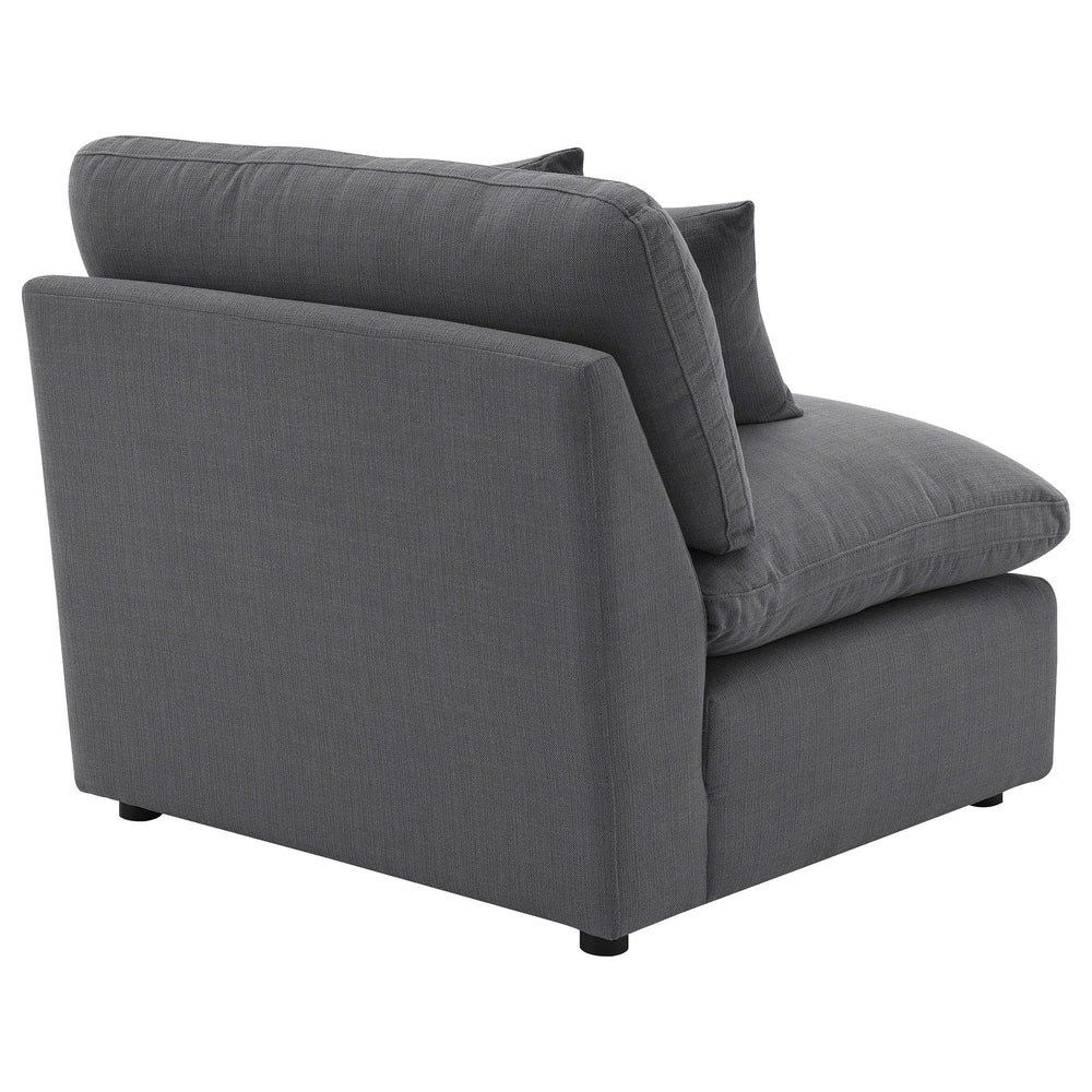 Silla Hobson tapizada sin brazos color carbón