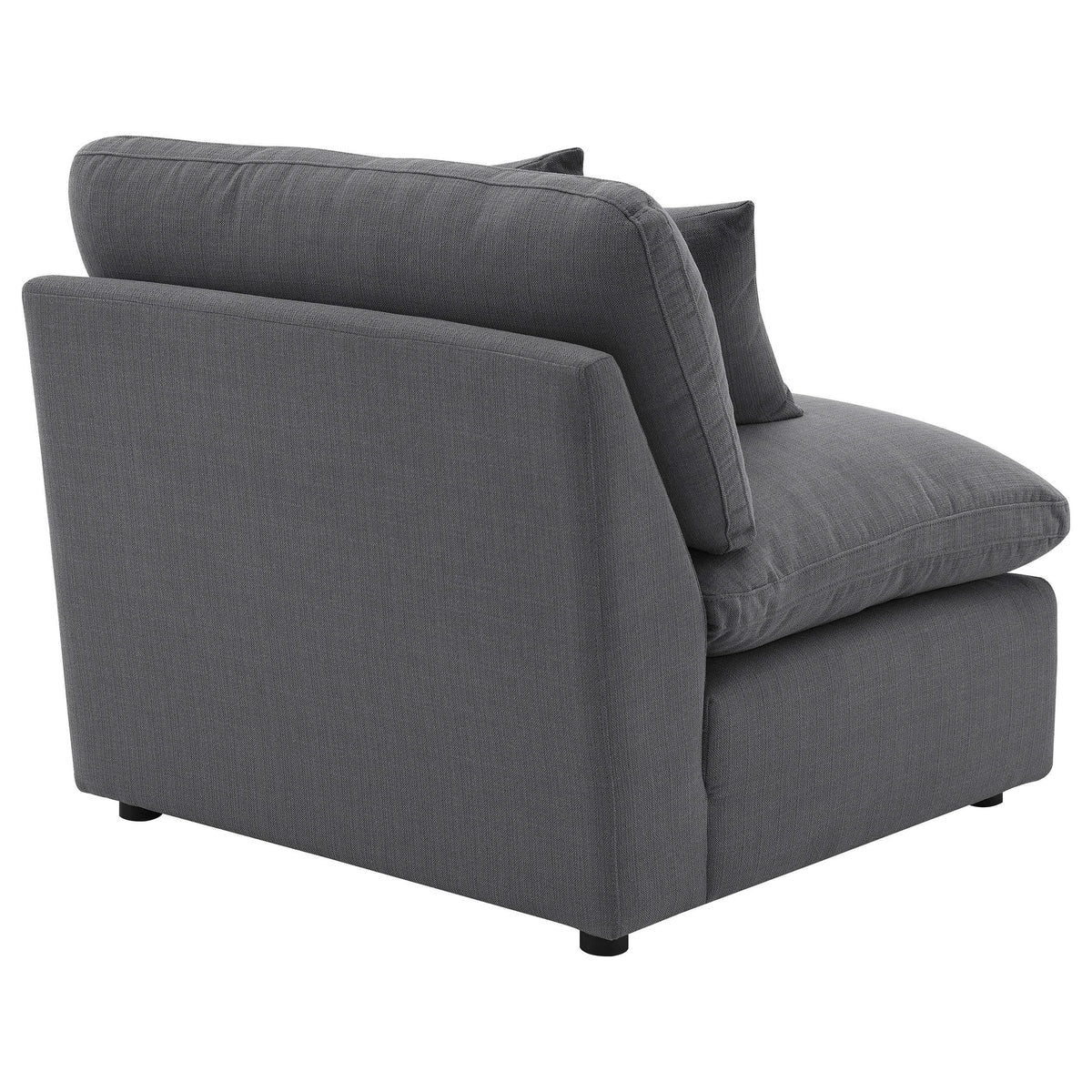 Silla Hobson tapizada sin brazos color carbón