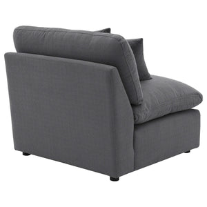 Silla Hobson tapizada sin brazos color carbón
