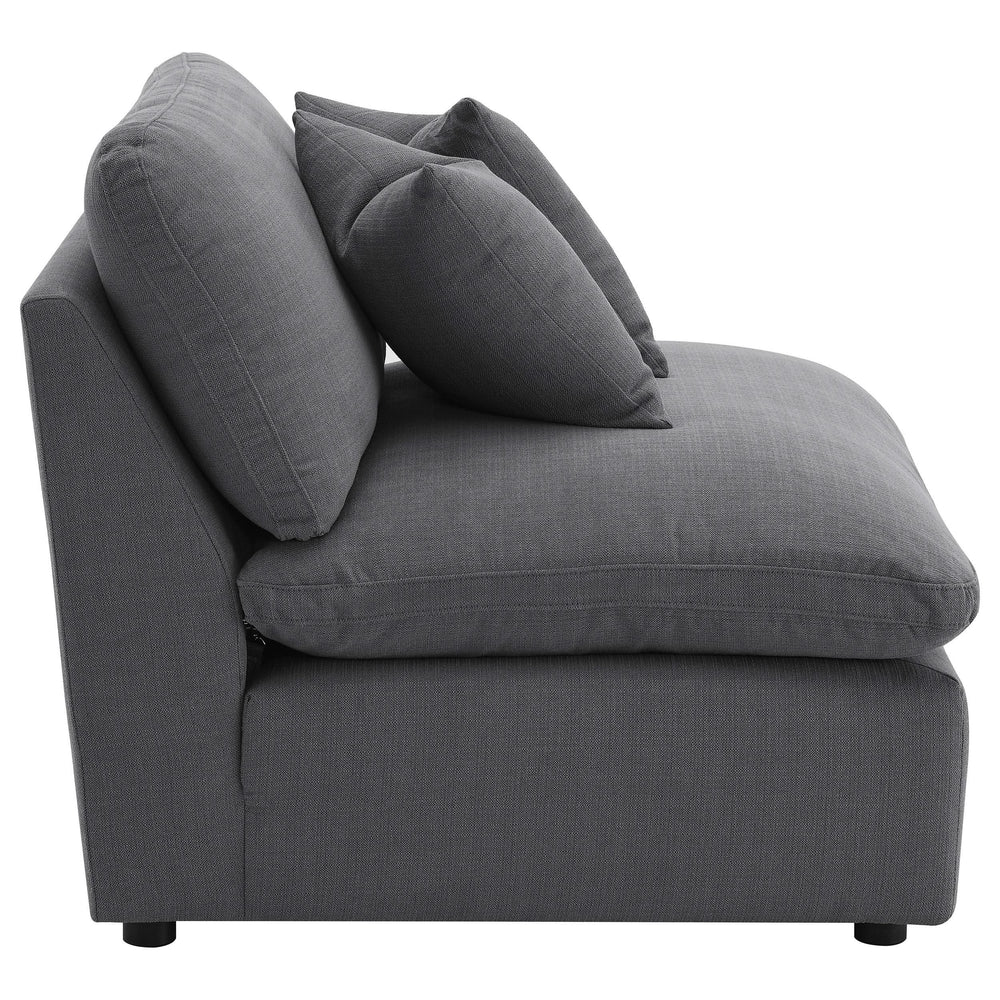 Silla Hobson tapizada sin brazos color carbón