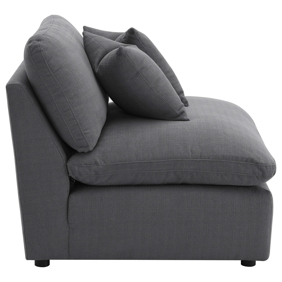 Silla Hobson tapizada sin brazos color carbón