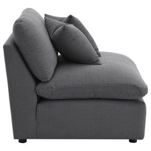 Silla Hobson tapizada sin brazos color carbón