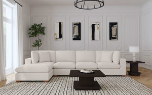 Sofá modular seccional tapizado Lakeview de 5 piezas color marfil