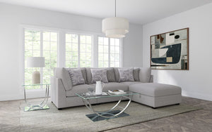 Sofá modular seccional tapizado Cambria de 4 piezas, color gris