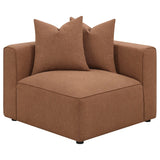Silla esquinera tapizada Jennifer color terracota
