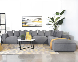 Seccional modular tapizado Jennifer de 6 piezas en gris