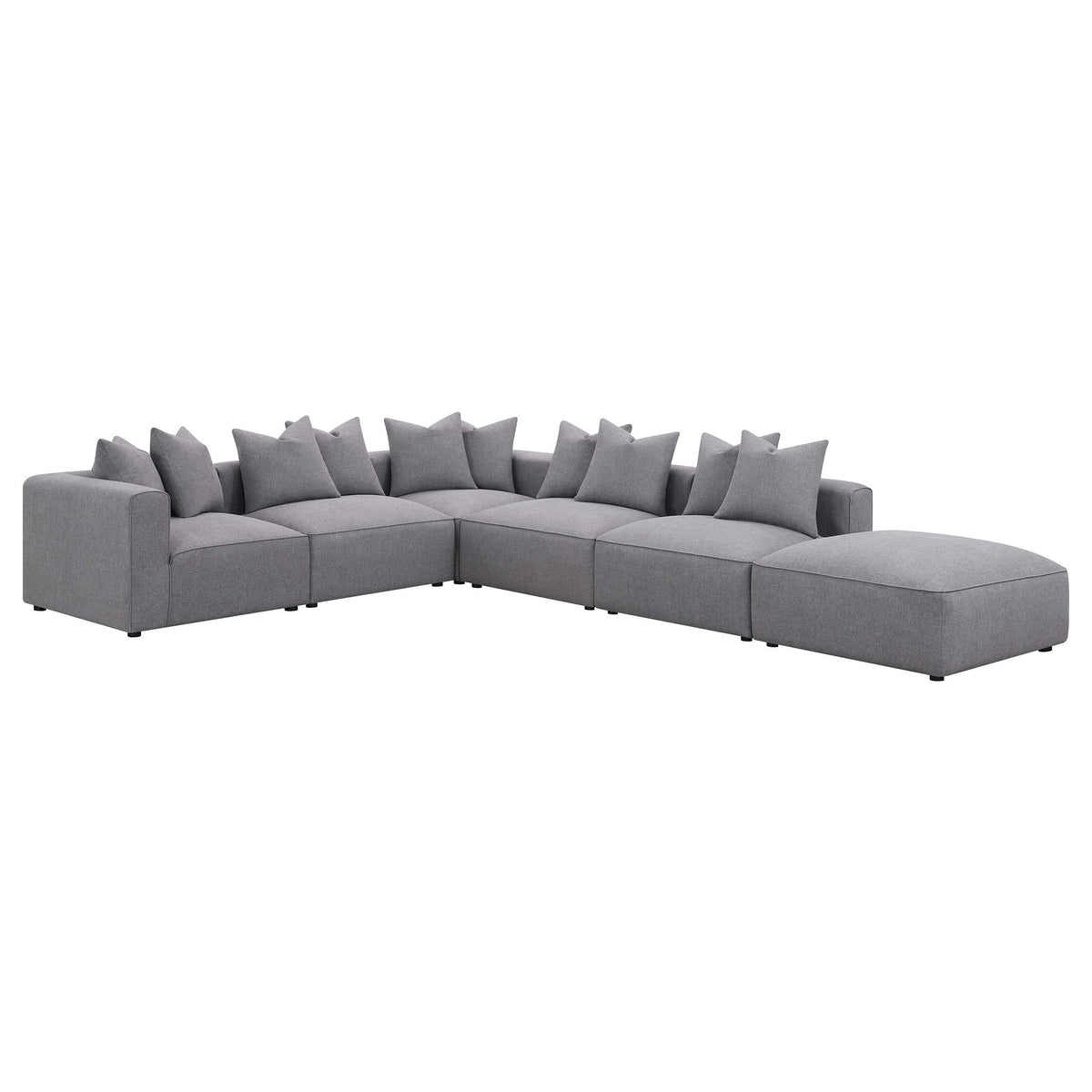 Seccional modular tapizado Jennifer de 6 piezas en gris