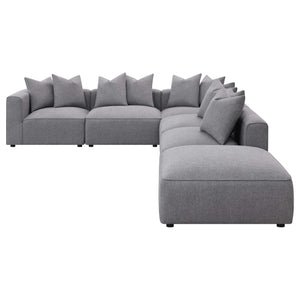 Seccional modular tapizado Jennifer de 6 piezas en gris