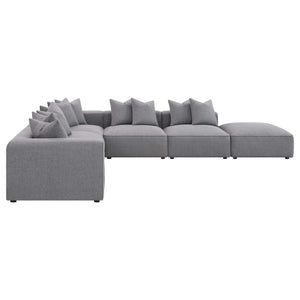 Seccional modular tapizado Jennifer de 6 piezas en gris