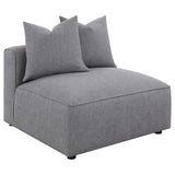 Seccional modular tapizado Jennifer de 6 piezas en gris