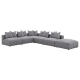 Otomana tapizada cuadrada Jennifer gris