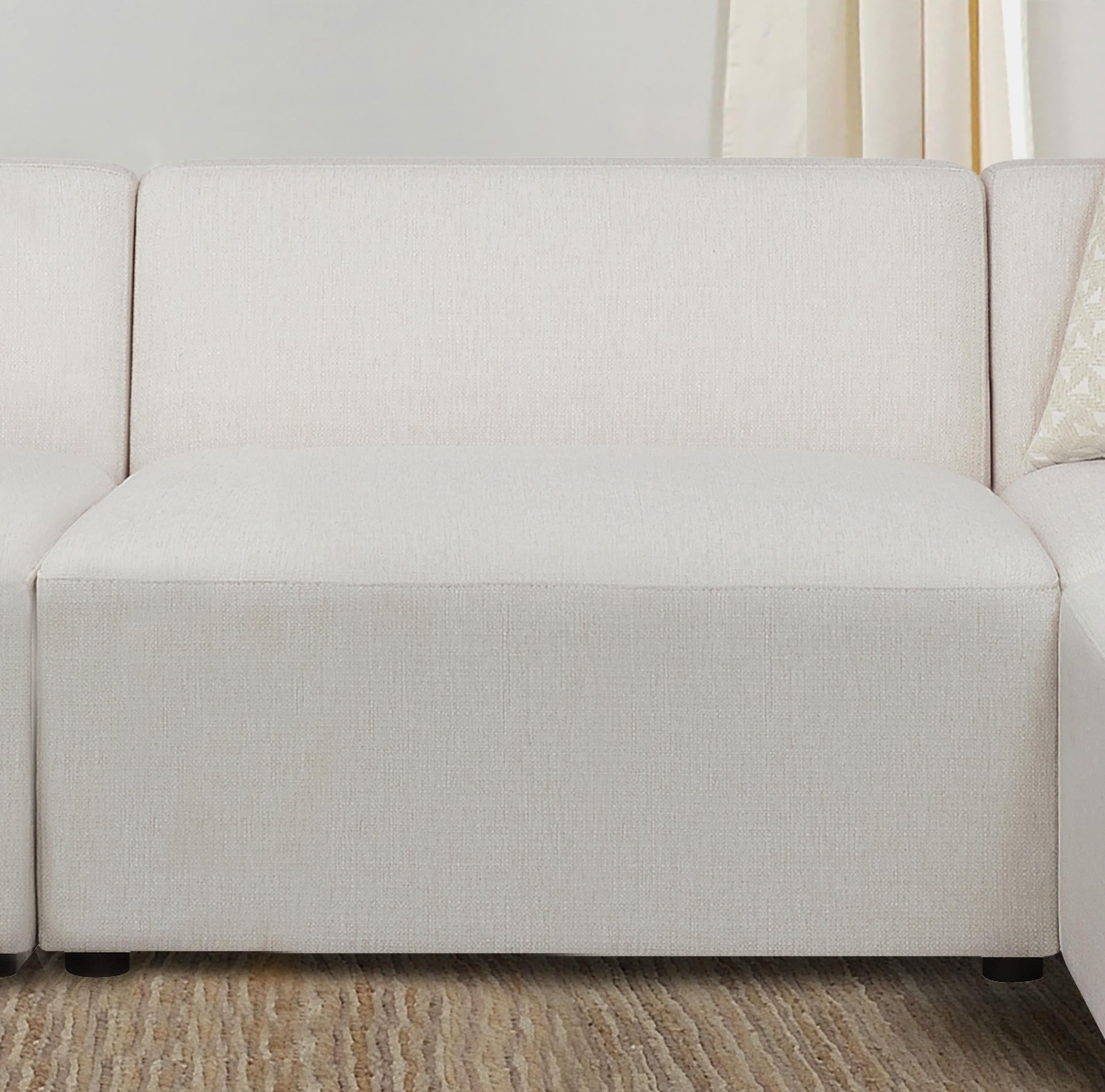 Freddie Upholstered Tight Back Armless Chair Pearl