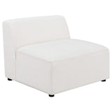 Silla Freddie tapizada con respaldo ajustado y sin brazos, color perla