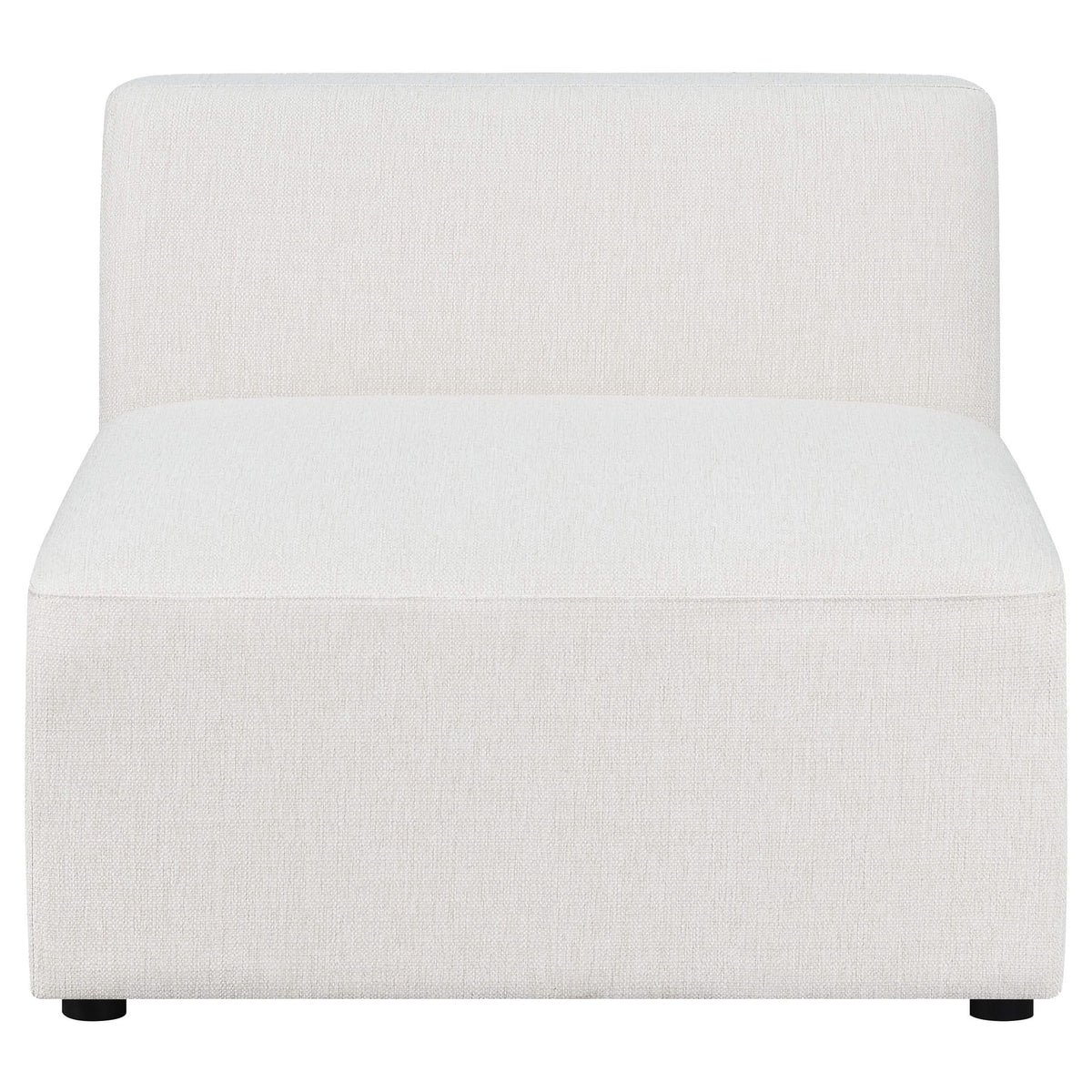 Silla Freddie tapizada con respaldo ajustado y sin brazos, color perla